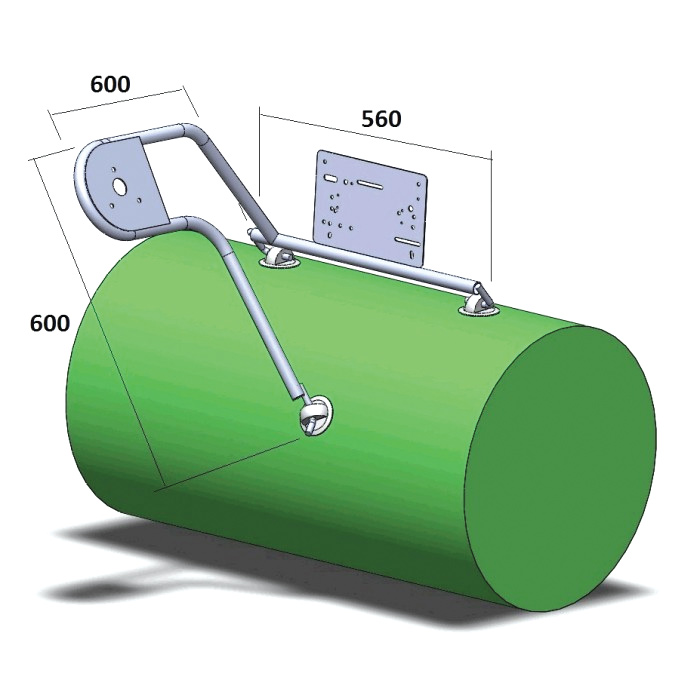 Стойка рулевая с креплением на баллон надувной лодки 25мм в Магнитогорске