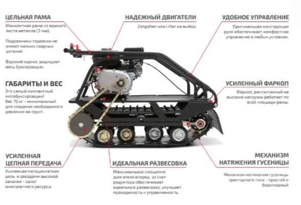Мотобуксировщик НОРКА 380 MINI 8 л.с. в Магнитогорске
