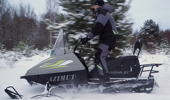 Миниснегоход Бурлак Азимут 20 л.с. , эл.запуск, реверс, тормоз гидравл, капот серый в Магнитогорске