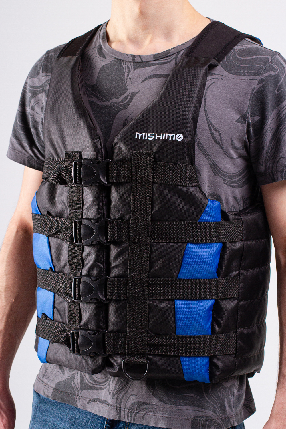 Жилет спасательный MISHIMO PRO Премиум качества Черно-синий в Магнитогорске