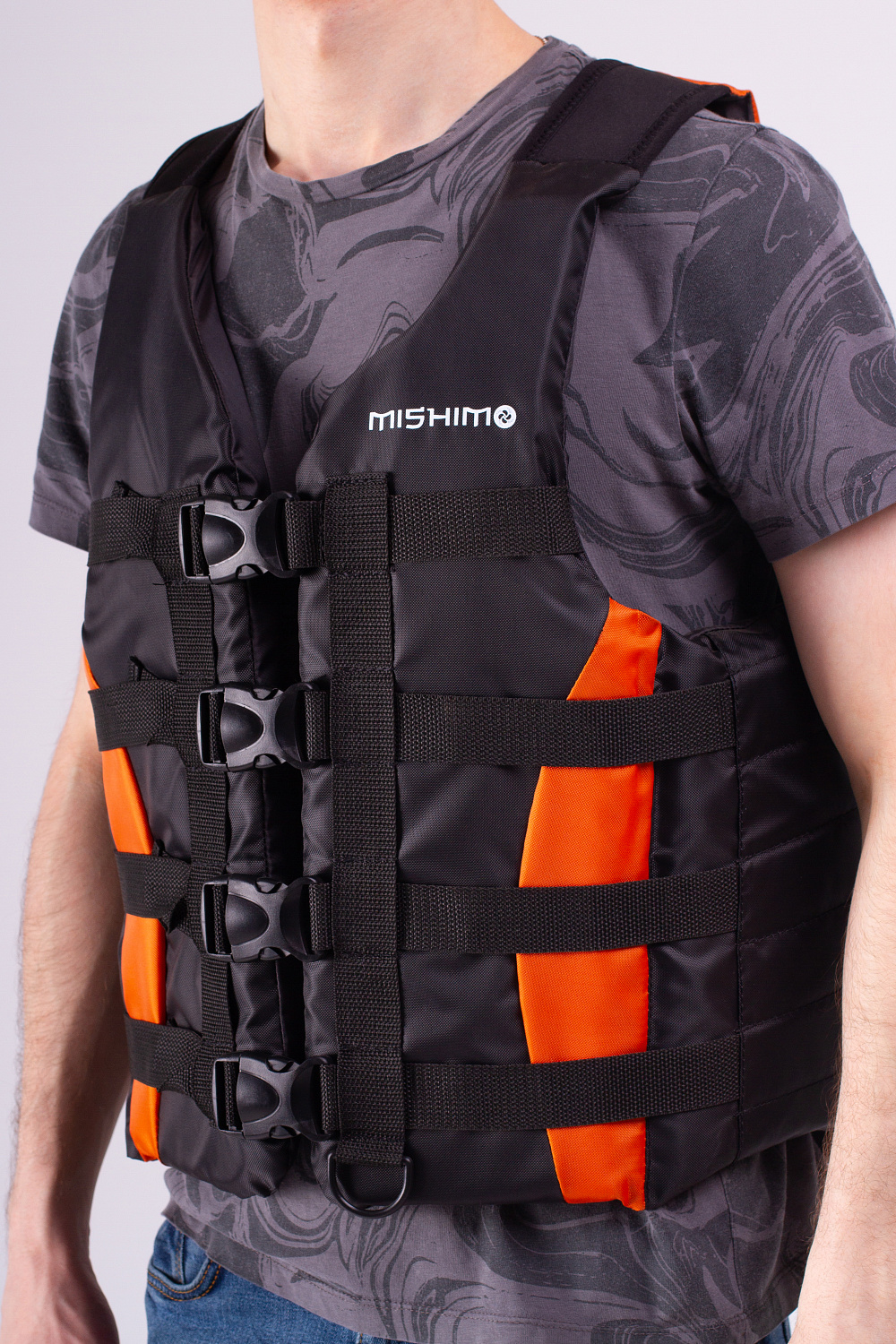 Жилет спасательный MISHIMO PRO Премиум качества Черно-оранжевый в Магнитогорске