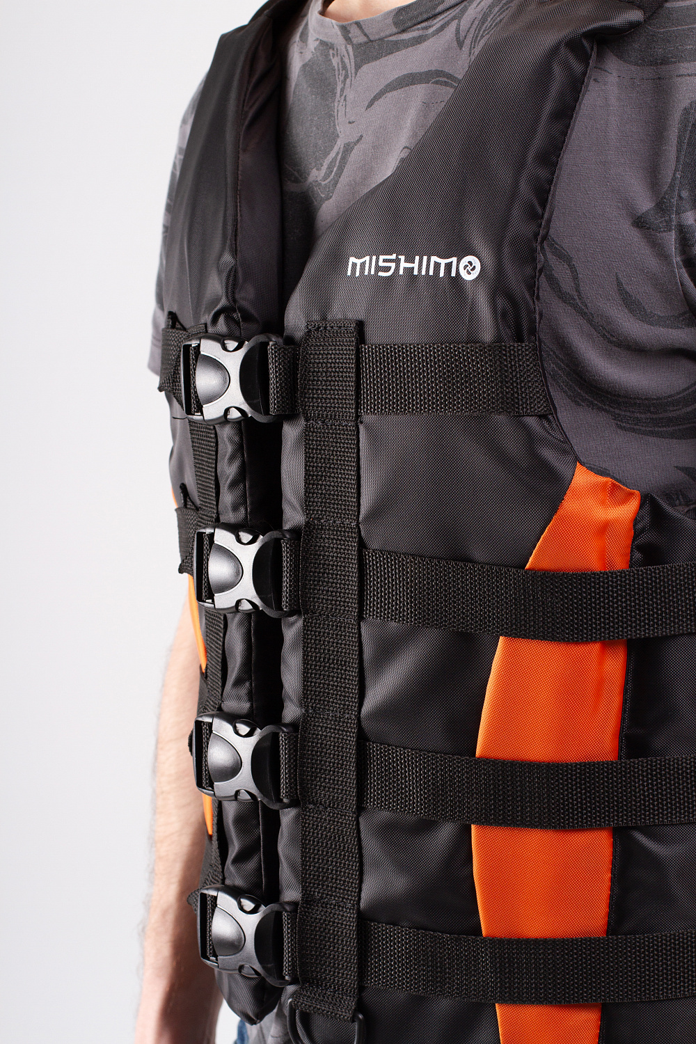 Жилет спасательный MISHIMO PRO Премиум качества Черно-оранжевый в Магнитогорске
