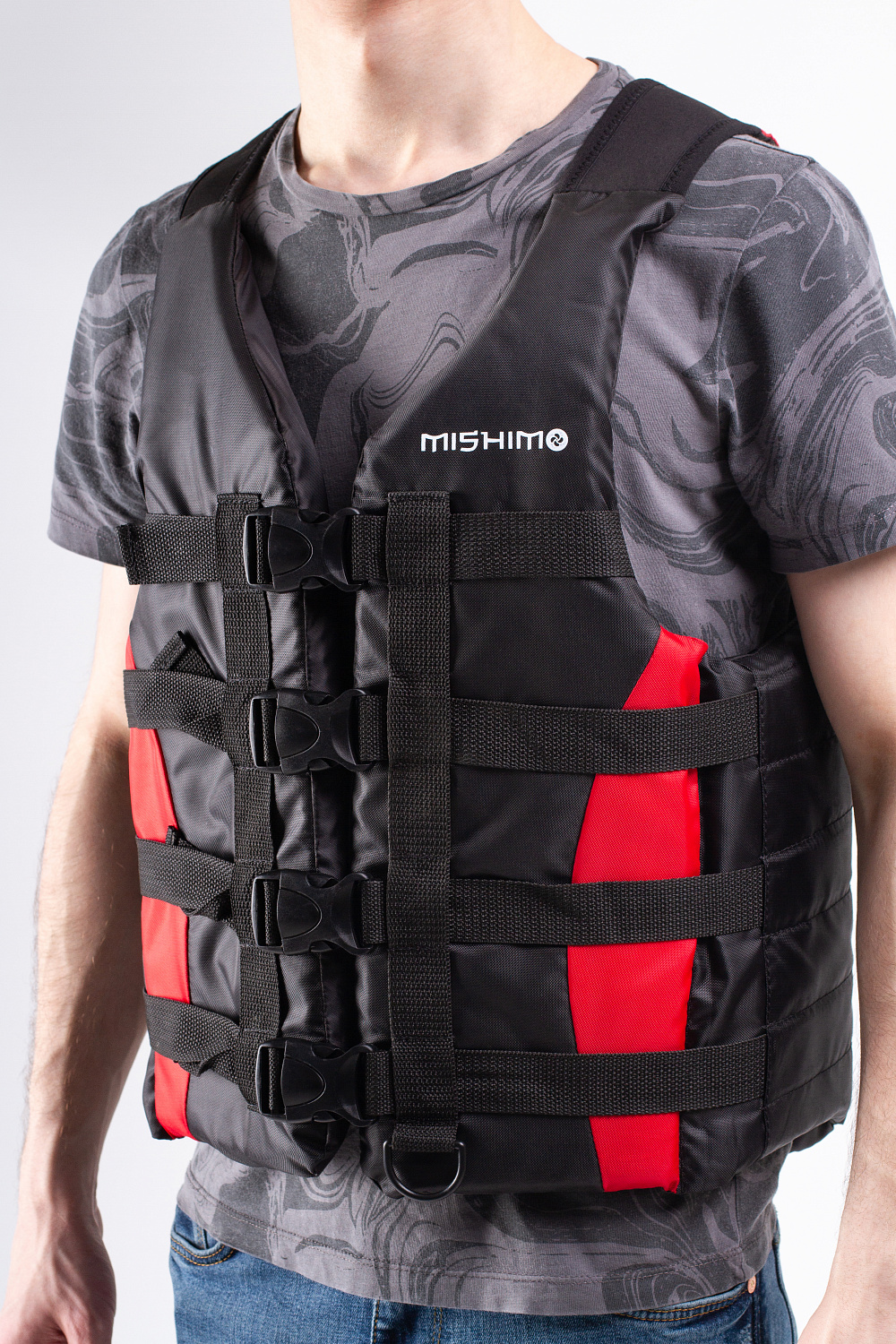 Жилет спасательный MISHIMO PRO Премиум качества Черно-красный в Магнитогорске